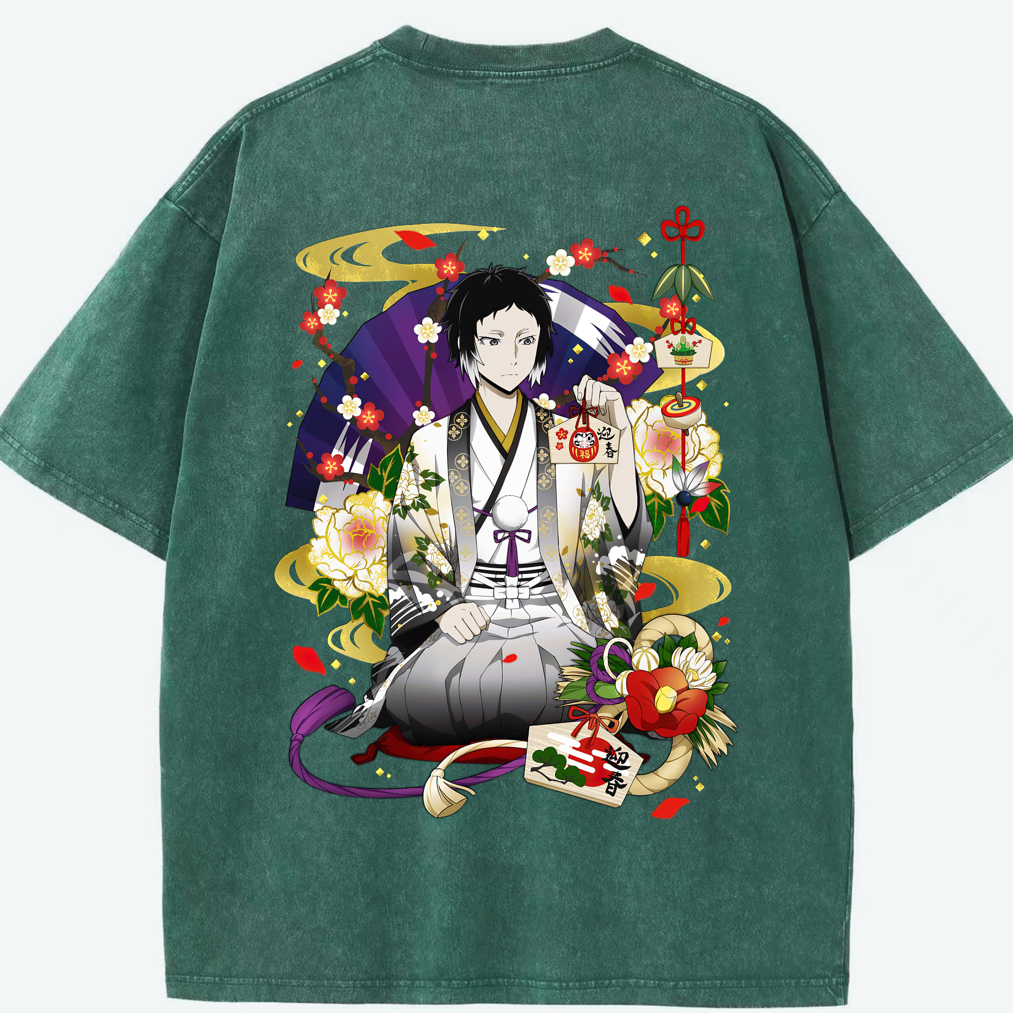 （画像用） 文豪ストレイドッグス Bungo Stray Dogs 綿100% ヴィンテージ風 半袖Tシャツ（背面プリント）